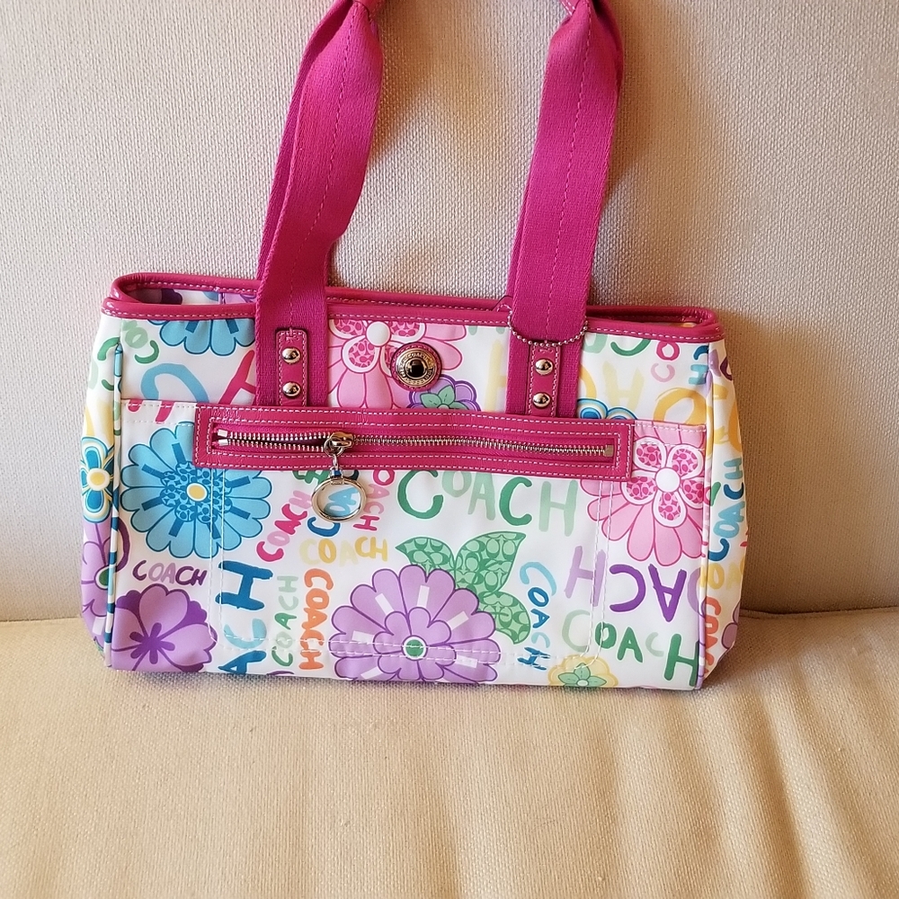 RARE Coach Floral Handbag - Picture 3 of 6
